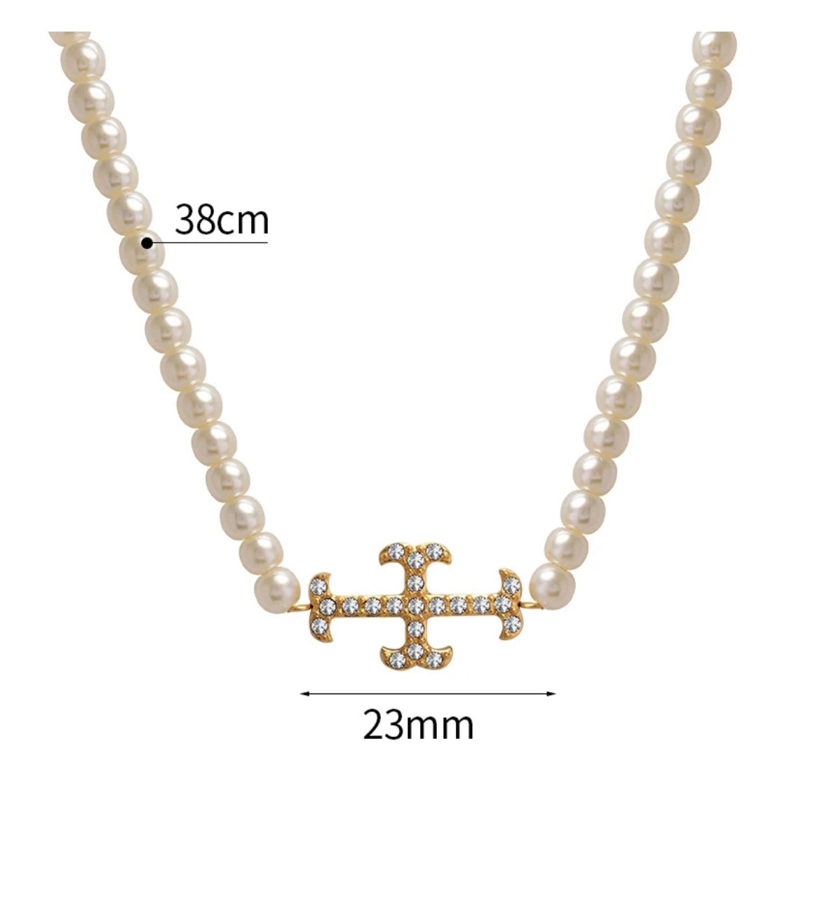 Pearl Cross Choker