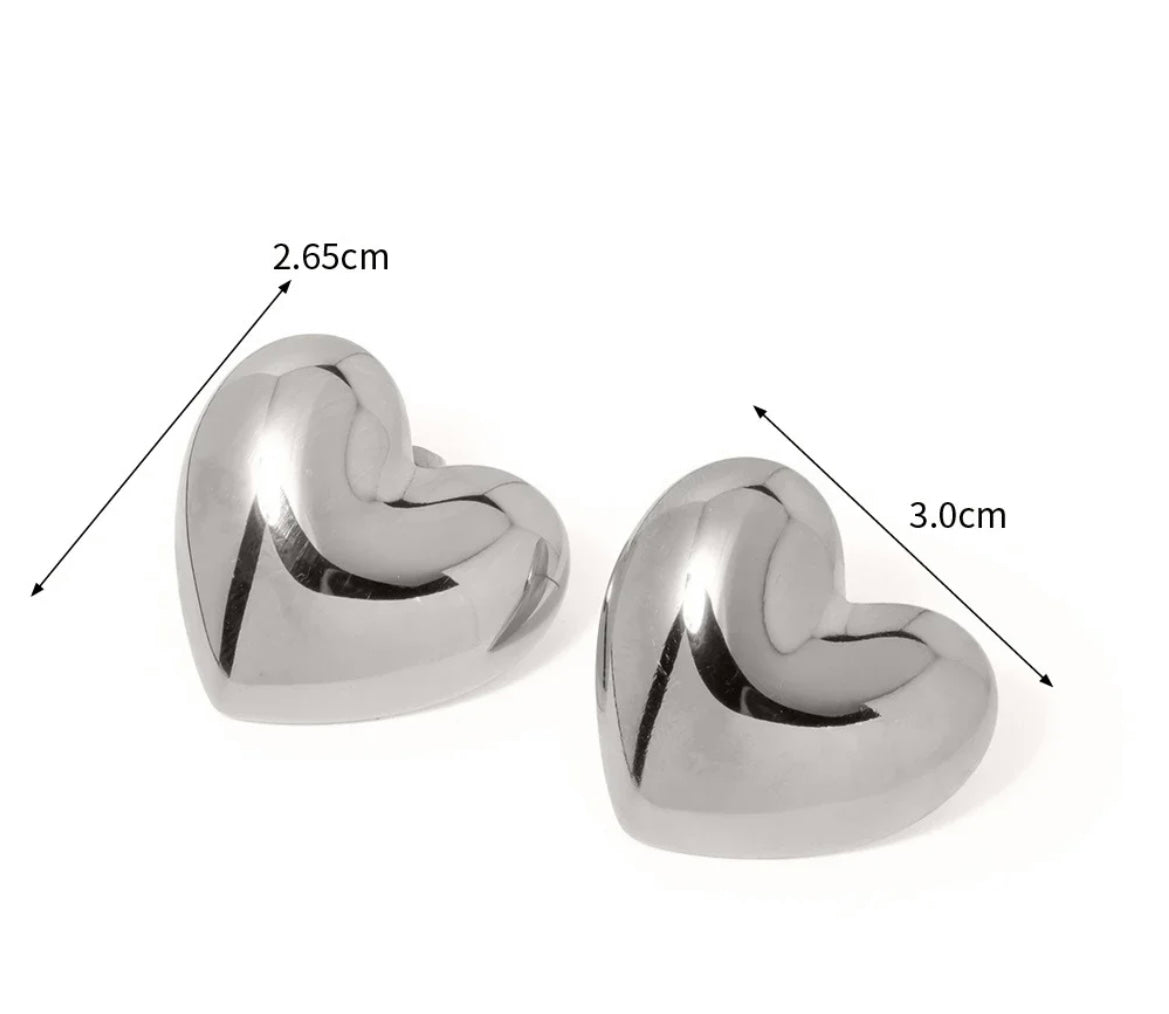 Heart Silver Earrings