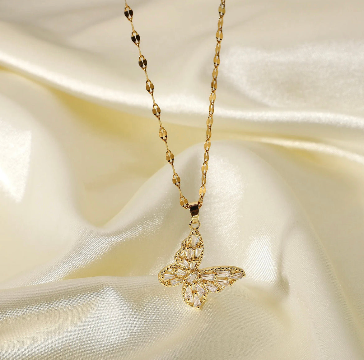 Diamond Butterfly Necklace